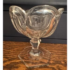 Jefferson Krys-Tol Chippendale Footed Jelly Clear Crystal 5" T ca1907-20s